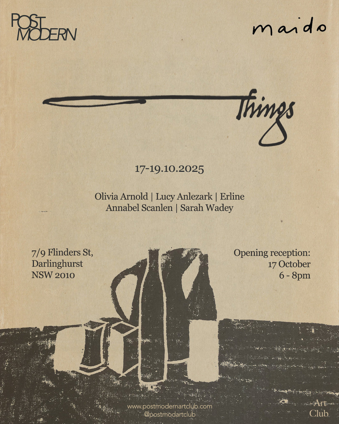 "Things": A Pop-Up Exhibition by Postmodern Art Club @ Maido Coffee on 17-19 October