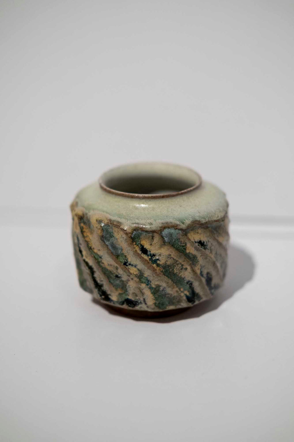 Carved Oxide Squat Vase